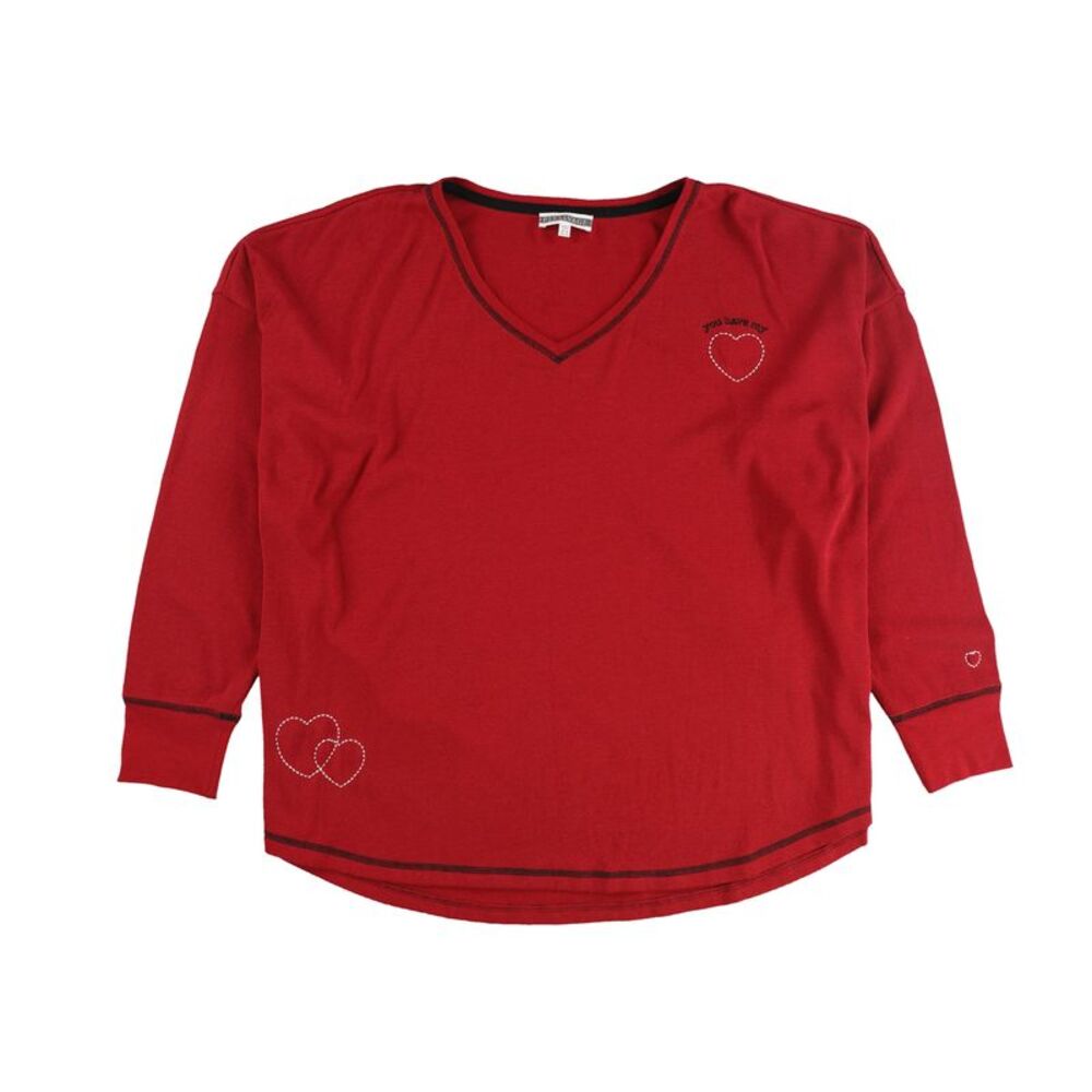 P.J. Salvage Womens Plus Size You Have My Heart Pajama Sweater, NWT